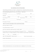 Volunteer Application Form Printable pdf