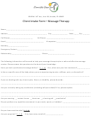 Client Intake Form - Massage Therapy