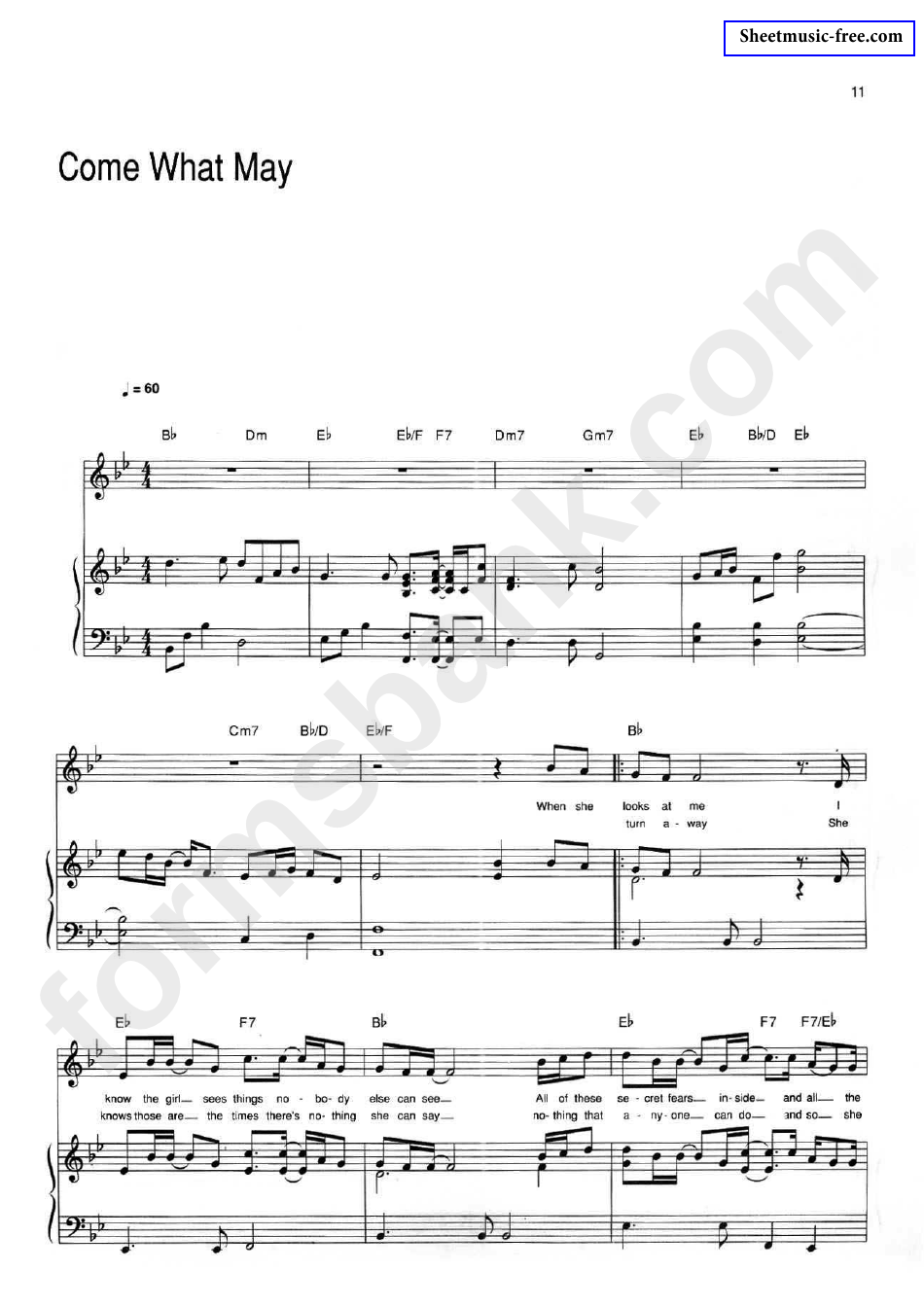Come What May - Sheet Music
