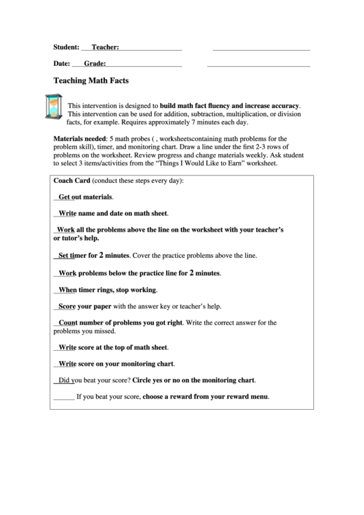 Math Fluency And Accuracy Progress Chart Printable Pdf Download