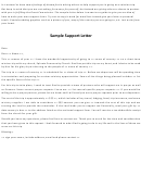 Sample Support Letter Printable pdf