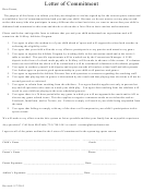 Letter Of Commitment Printable pdf