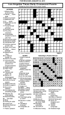 Los Angeles Times Daily Crossword Puzzle Template