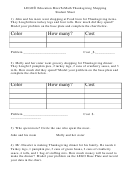 Thanksgiving Shopping Activity Sheet Printable pdf