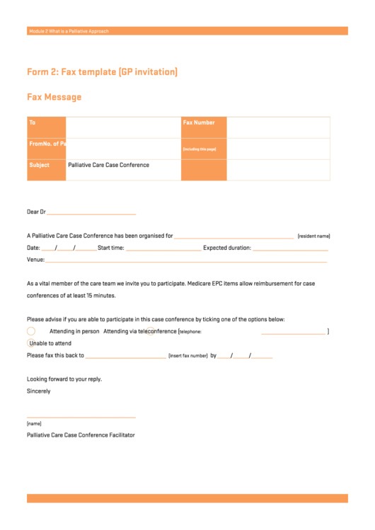 Fillable Fax Template - Caresearch Printable pdf