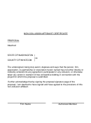 Non-collusion Affidavit Certificate Template