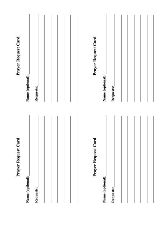 Prayer Request Card Templates Printable pdf