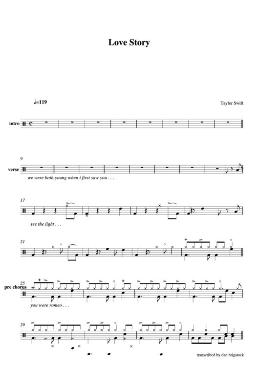 Love Story By Taylor Swift (Sheet Music) Printable pdf