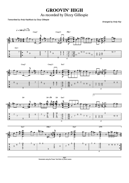 Groovin High (Sheet Music) - Music By Dizzy Gillespie Printable pdf