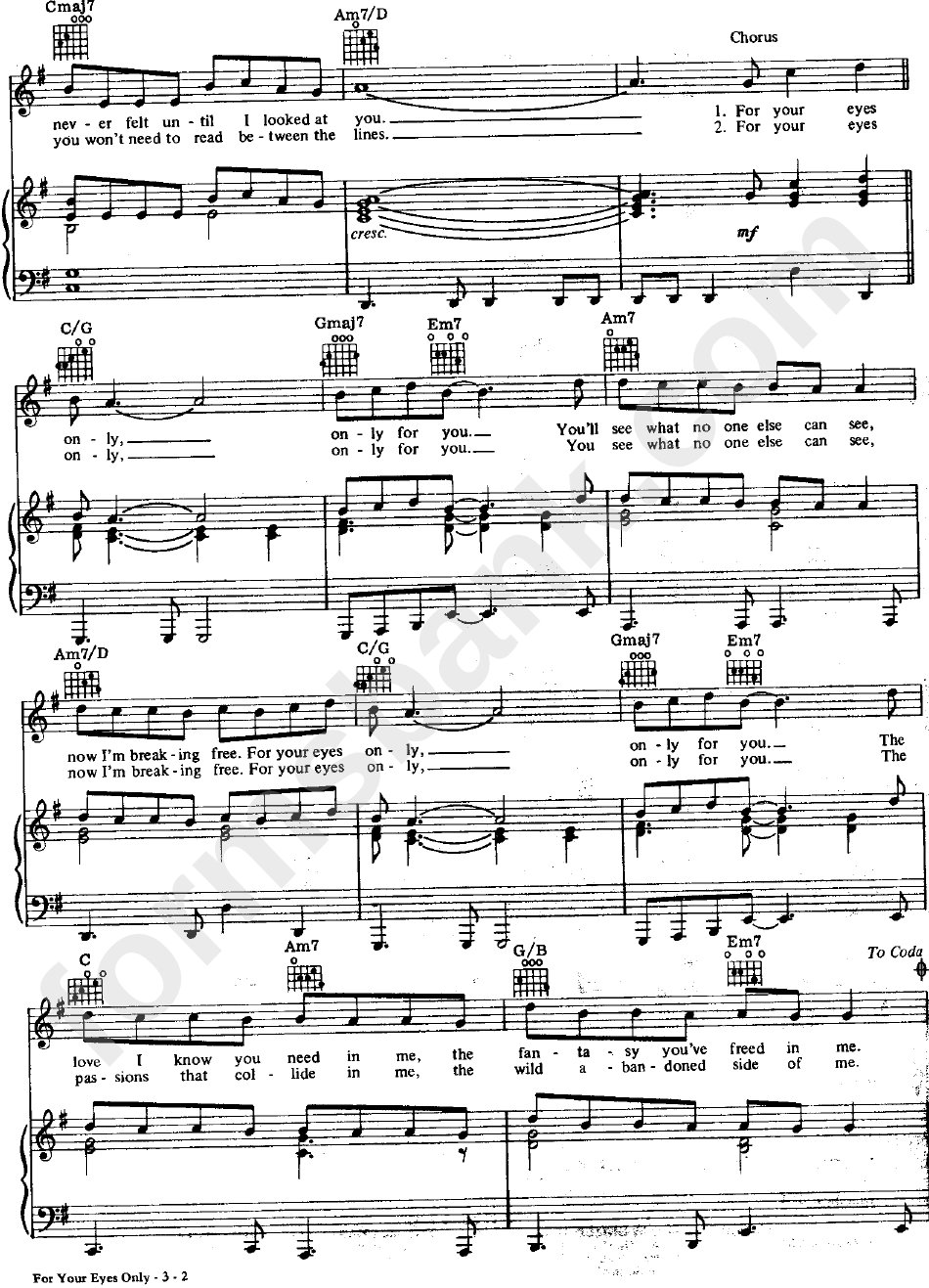 For Your Eyes Only (Sheet Music) - Bill Conti