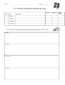 3rd Grade Weekly Reading Log Template