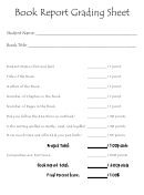 Book Report Grading Sheet