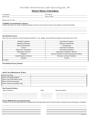 Patient History Information Form