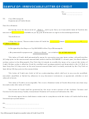 Sample Irrevocable Letter Of Credit Template