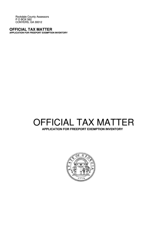 Pt50 Pf Official Tax Matter Application For Freeport Exemption