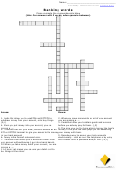 Banking Words Crossword Puzzle Template