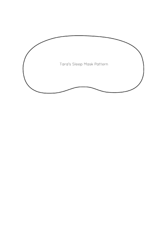 Sleep Mask Pattern Template Printable pdf