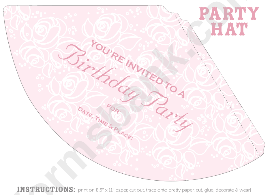 Princess Party Hat Invitation Template