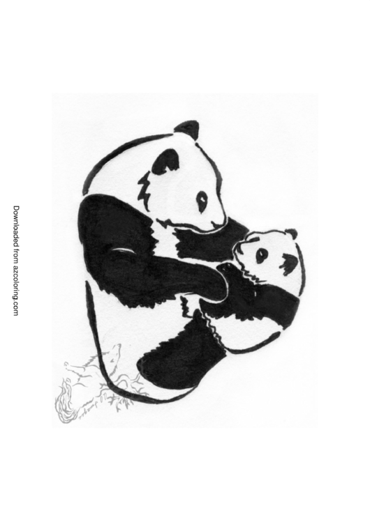 Baby Panda Coloring Sheet Template Printable pdf