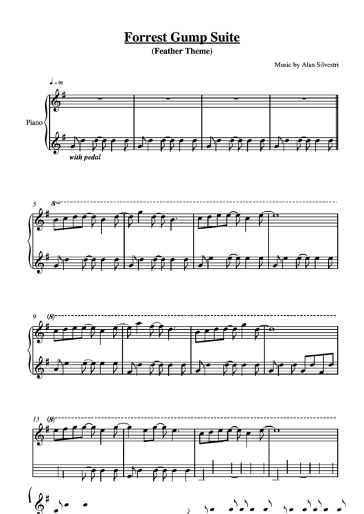 Forrest Gump Suite By Alan Silvestri (Sheet Music) Printable pdf