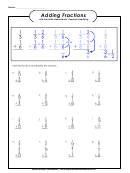 Adding Fractions Worksheet Printable pdf