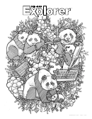 Giant Panda Coloring Page Template