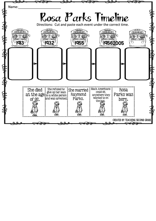 Rosa Parks Timeline Worksheet Template Printable pdf