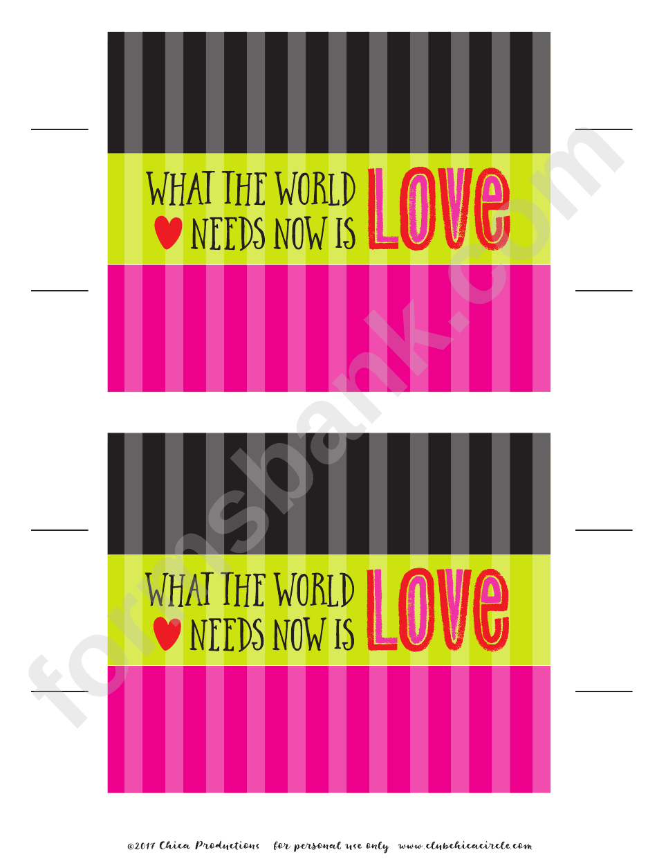 What The World Needs Now Is Love Candy Wrapper Template