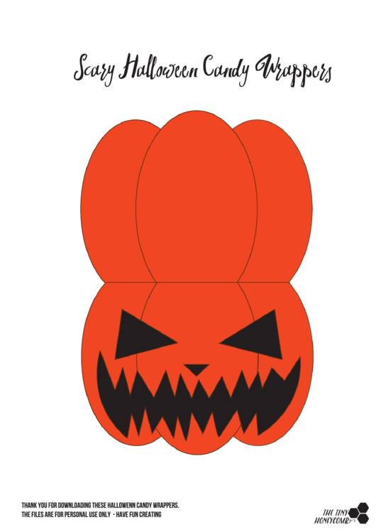 Scary Halloween Candy Wrapper Template Printable pdf