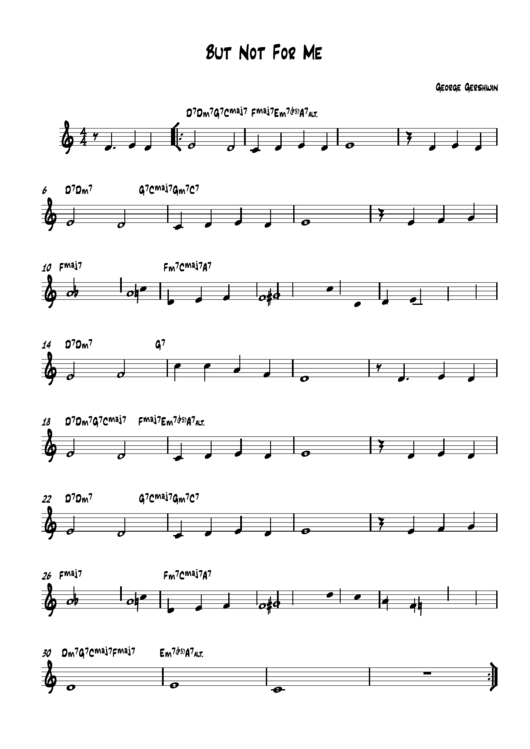 But Not For Me - George Gershwin (Sheet Music) Printable pdf