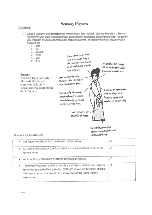 Sensory Figure Directions Printable pdf