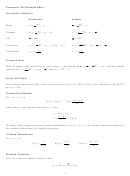 Economic Formula Sheet - Descriptive Statistics Printable pdf