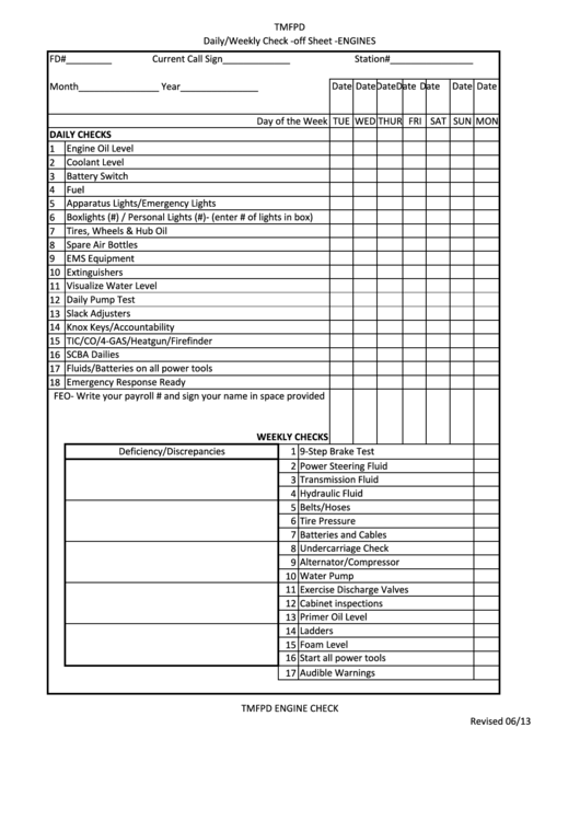 diesel car maintenance checklist
