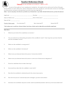 Teacher Reference Check Template