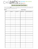 Service Learning Time Sheet