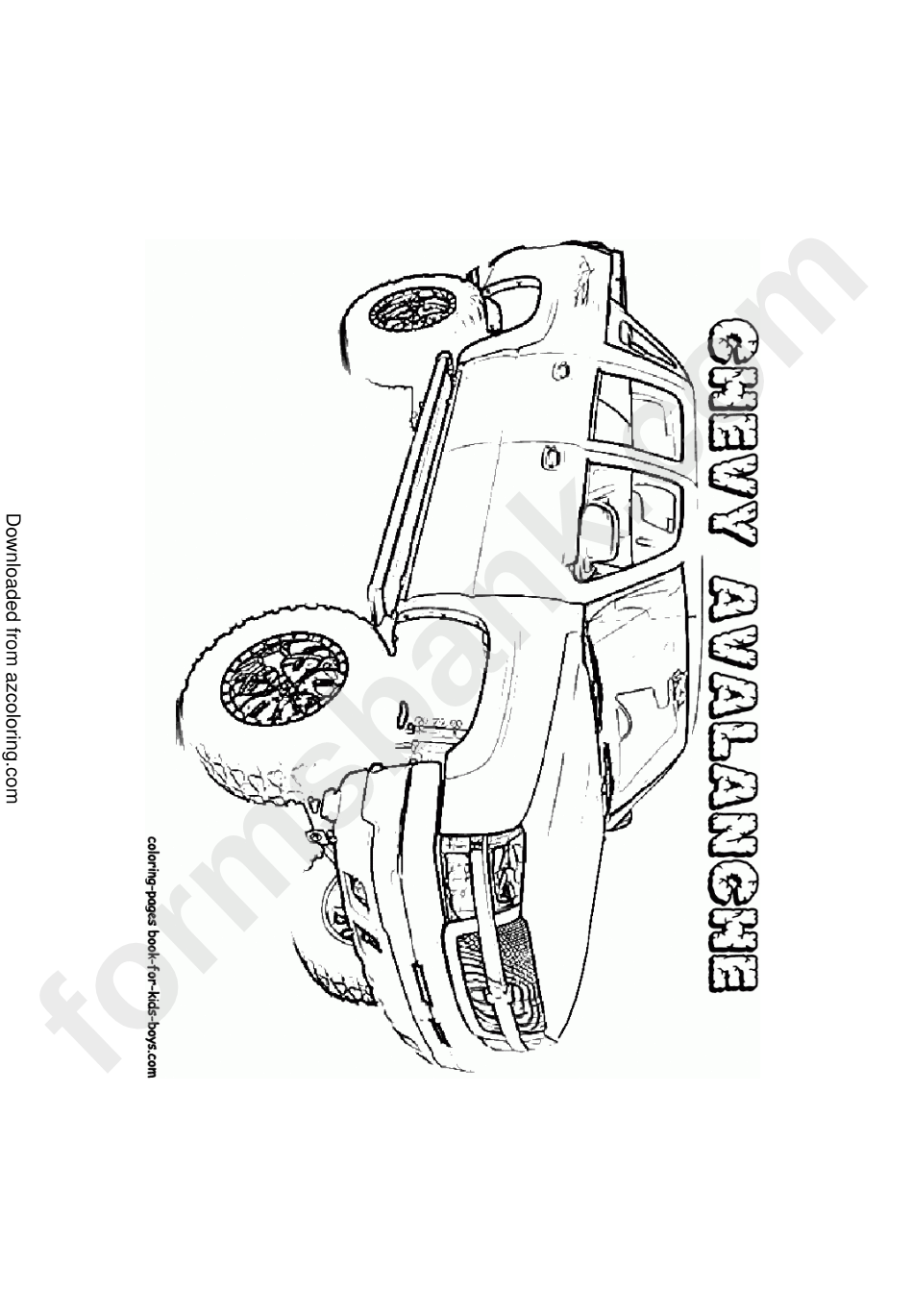 Chevy Avalanche Truck Coloring Sheet Template