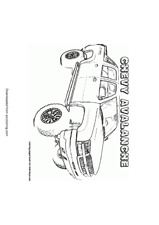 Chevy Avalanche Truck Coloring Sheet Template Printable pdf