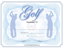Golf Award Certificate Template