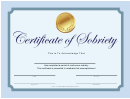 Sobriety Certificate Template - Blank - Blue