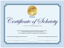 Sobriety Certificate Template - 30 Days - Blue