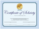 Sobriety Certificate Template - 1 Month - Blue