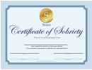 Sobriety Certificate Template - 5 Years - Blue