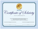 Sobriety Certificate Template - 3 Months - Blue