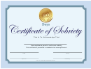 Sobriety Certificate Template - 90 Days - Blue