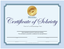 Sobriety Certificate Template - 6 Months - Blue