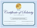 Sobriety Certificate Template - 7 Years - Blue