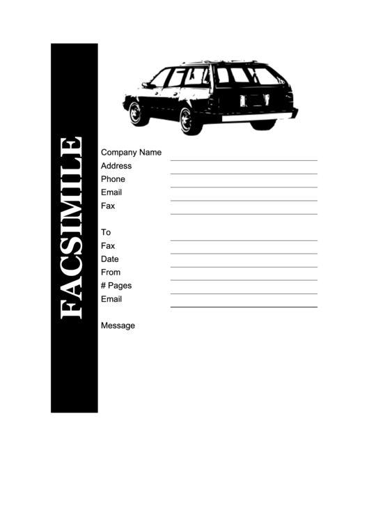Facsimile Template - Car Printable pdf