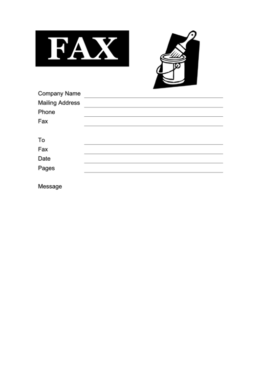 Paint Can - Fax Cover Sheet Printable pdf