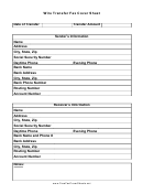 Wire Transfer Fax Cover Sheet