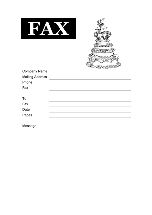 Wedding Cake - Fax Cover Sheet Printable pdf